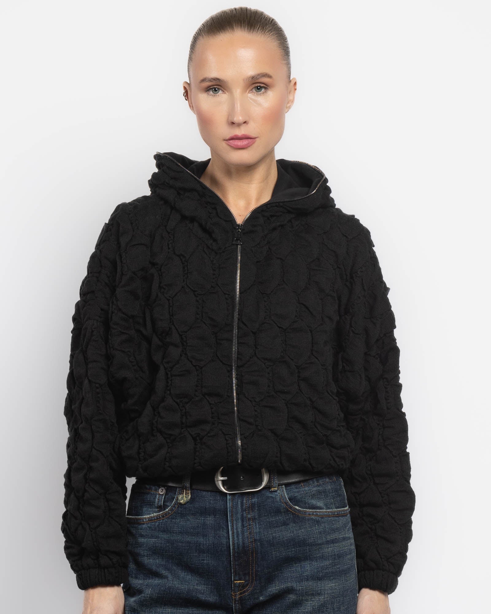 Crop Hooded Bomber Jacket