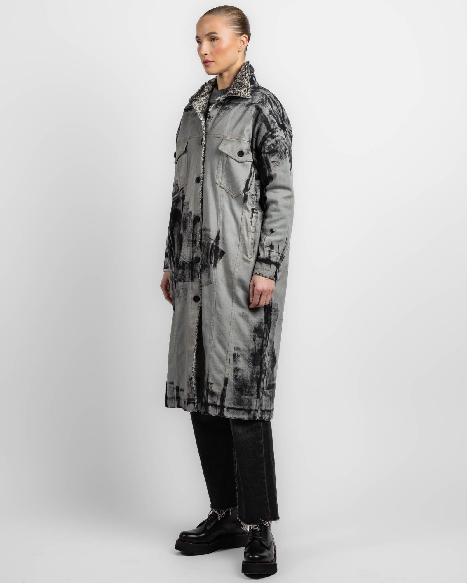 Manteau long en jean