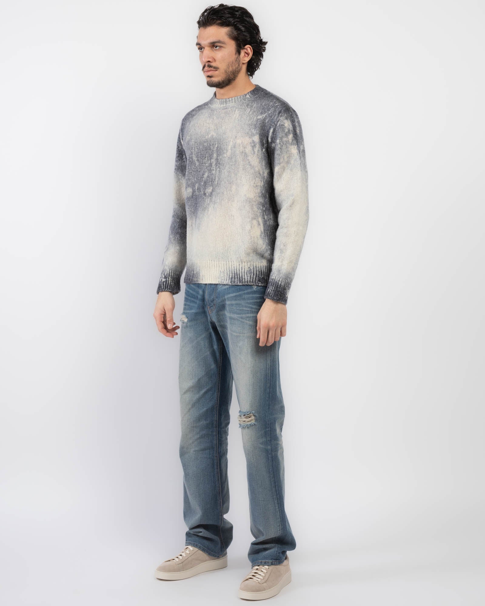 Pull brossé marbré