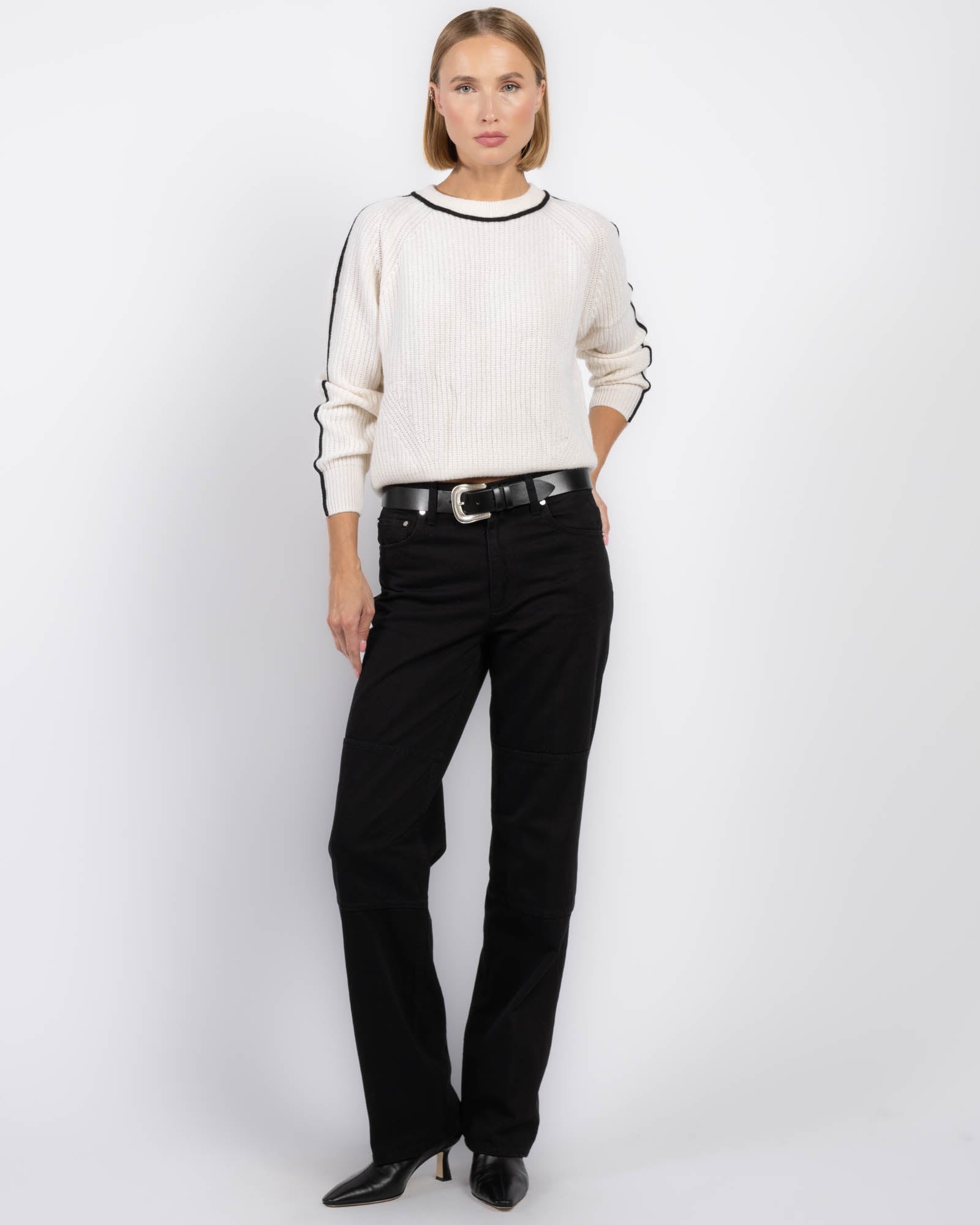 Shaker Piping Sweater