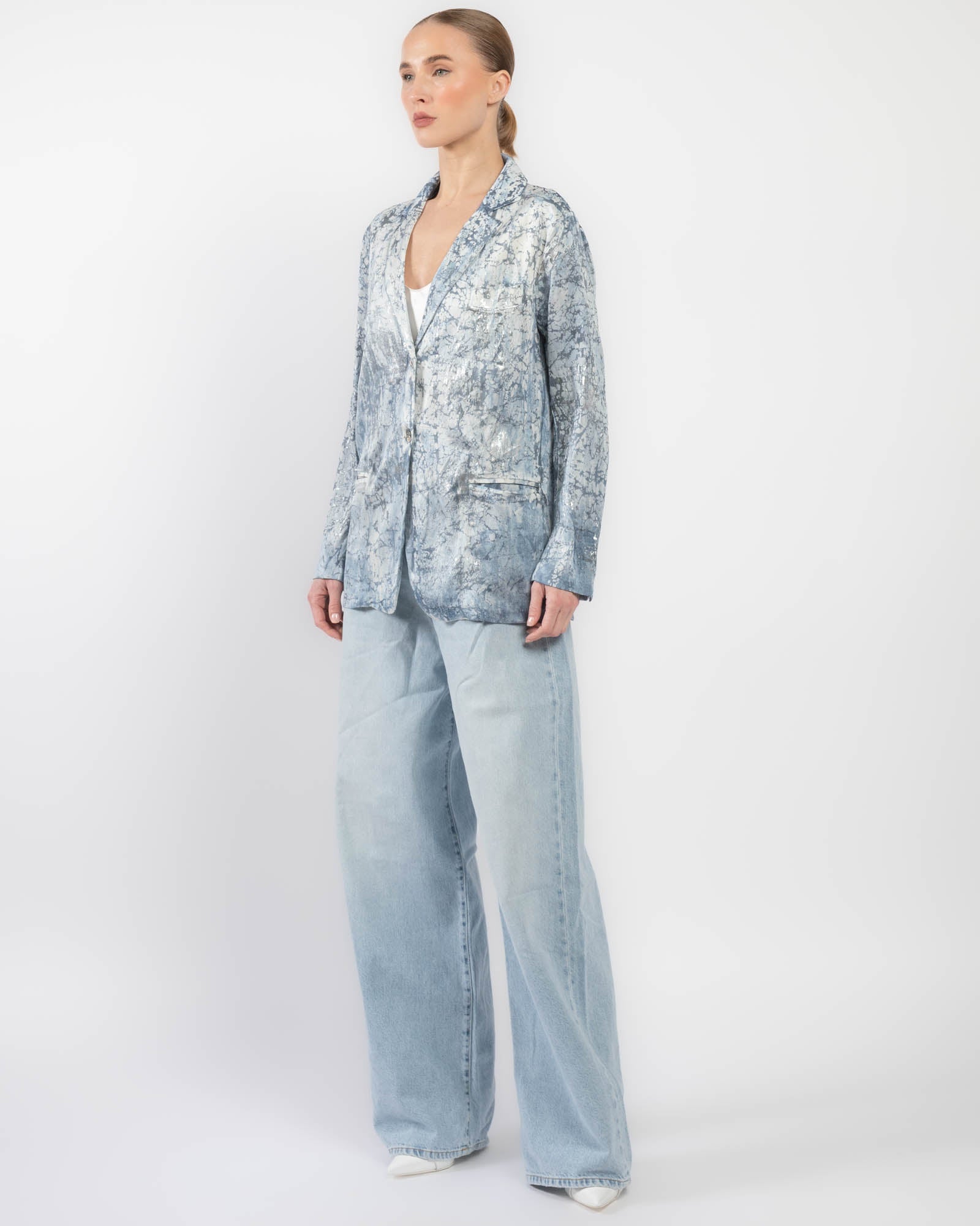 Marble Lamination Rever Jacket