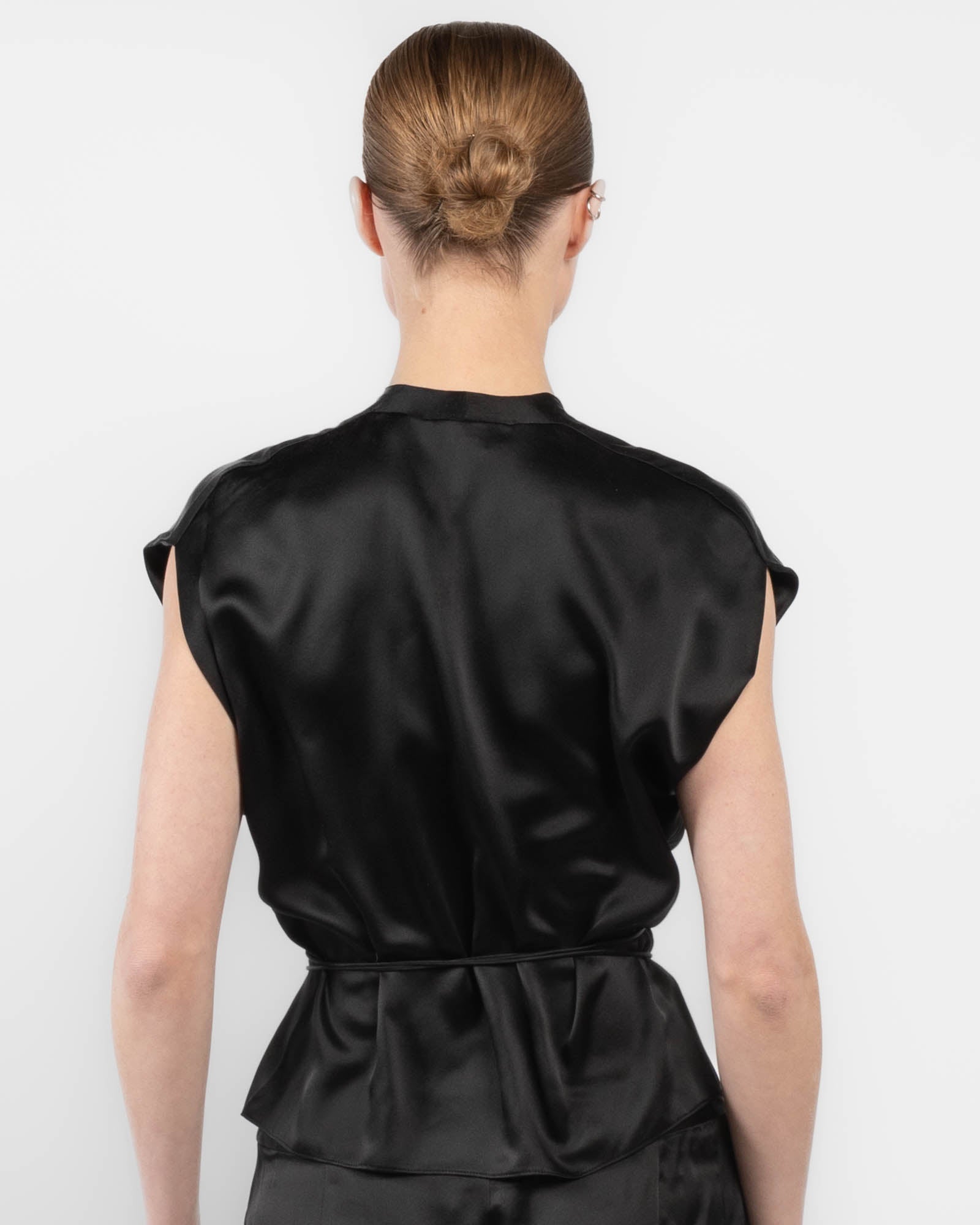 Drape Sleeve Wrap Blouse