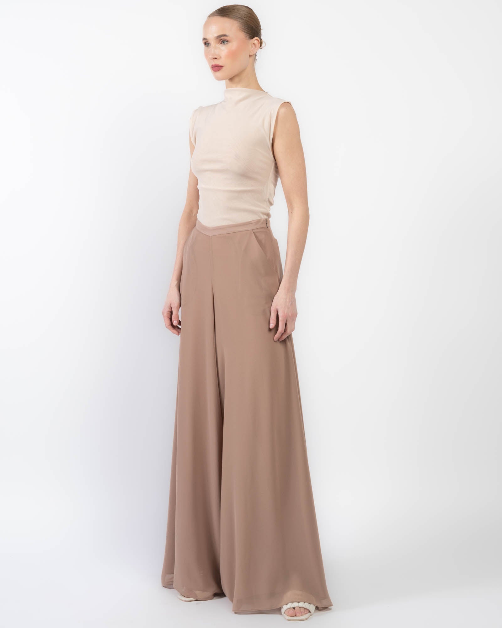 Georgette Wide Leg Pant