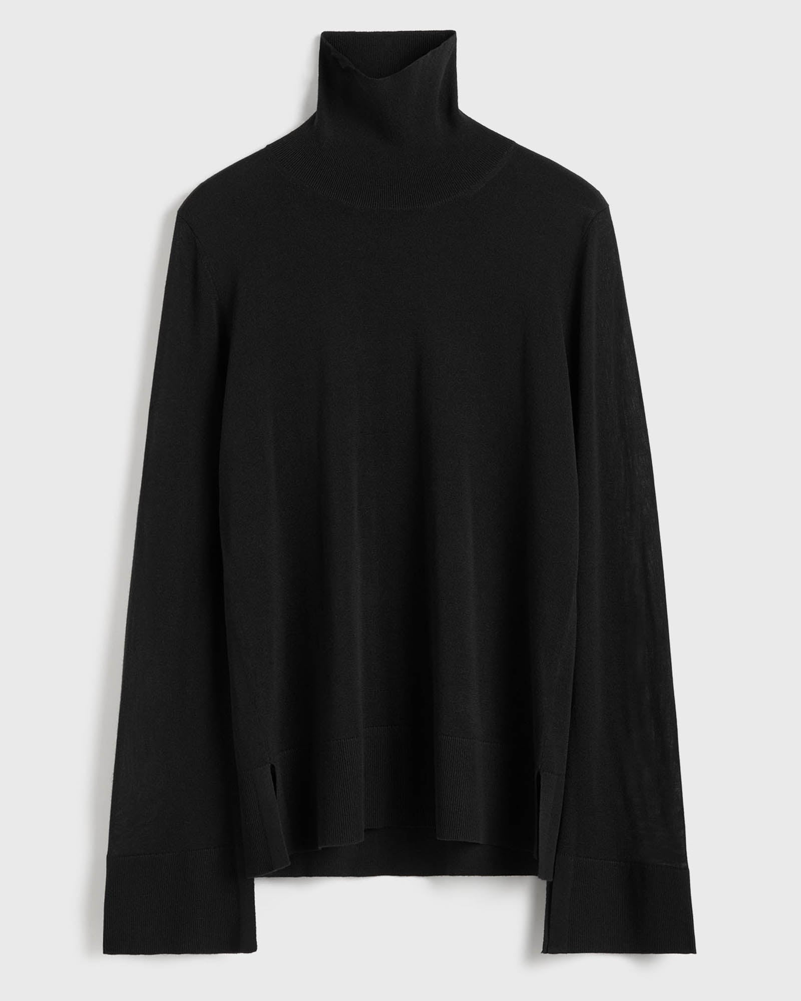Slit Sleeve Turtleneck
