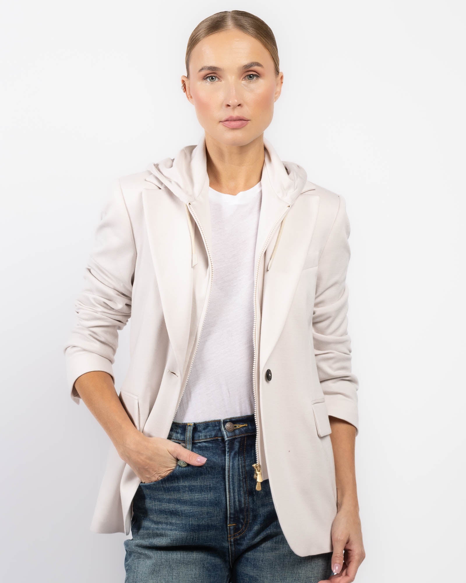 Blazer With Hooded Bib