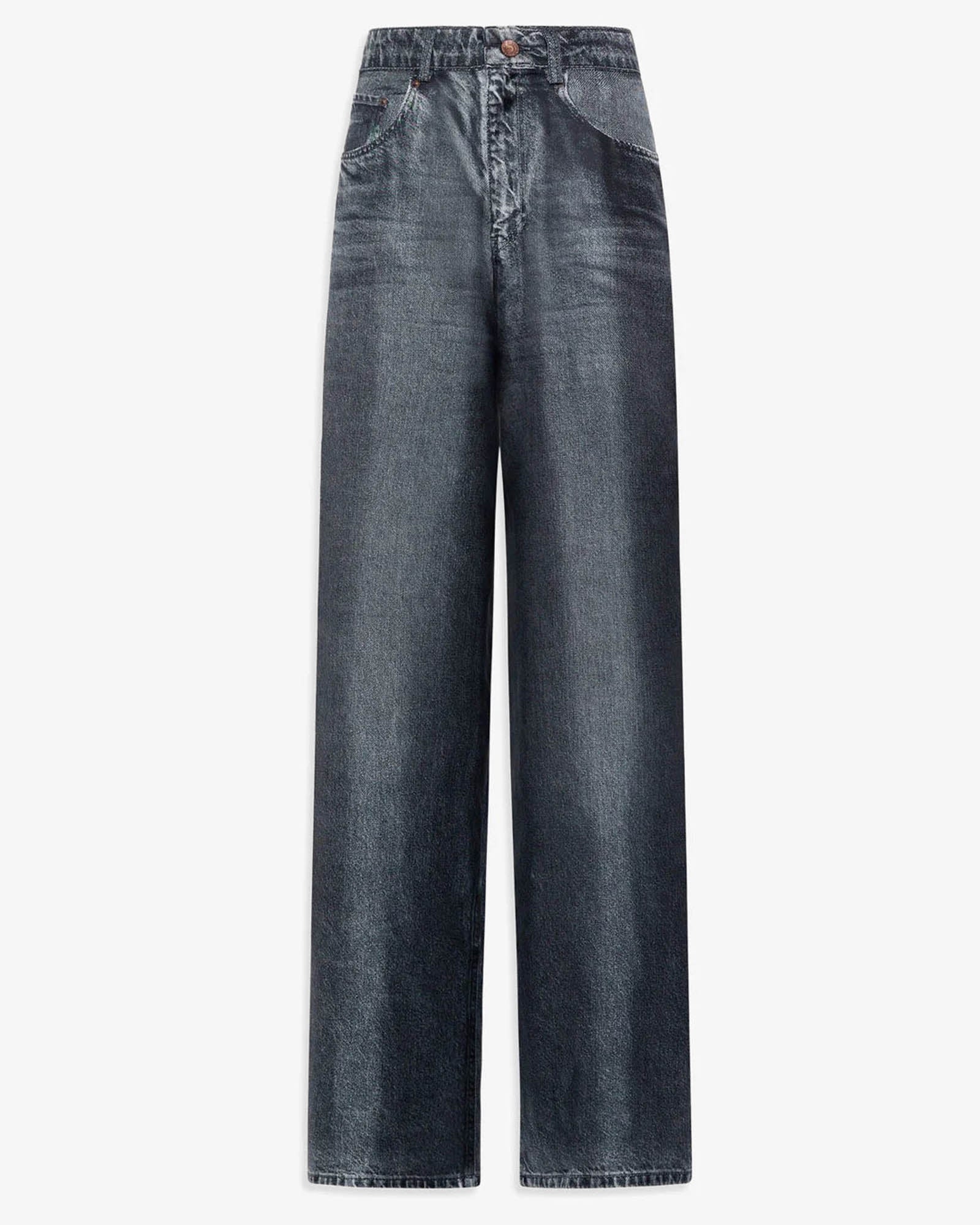 Denim Printed Pants