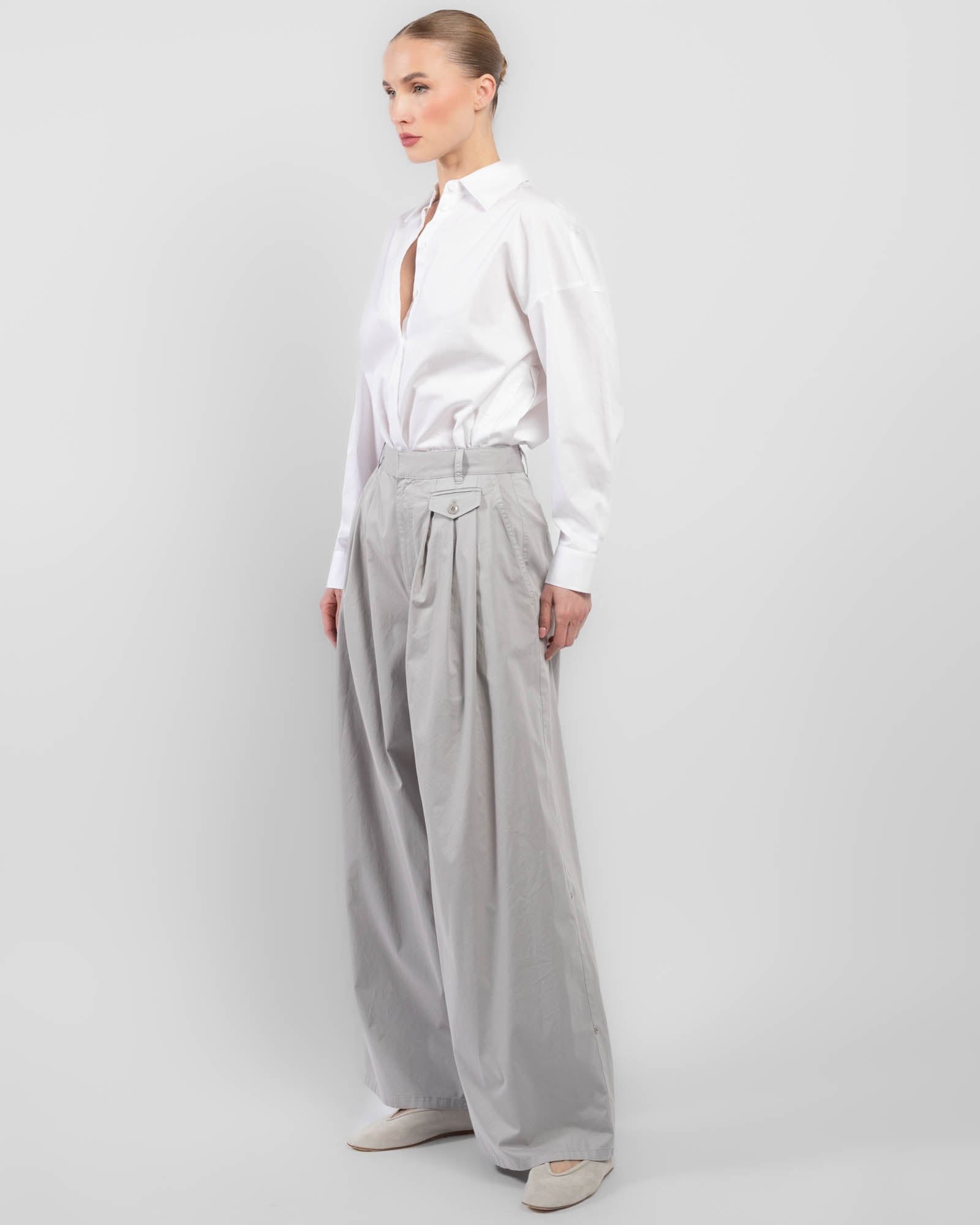 Silky Triple Pleat Pants