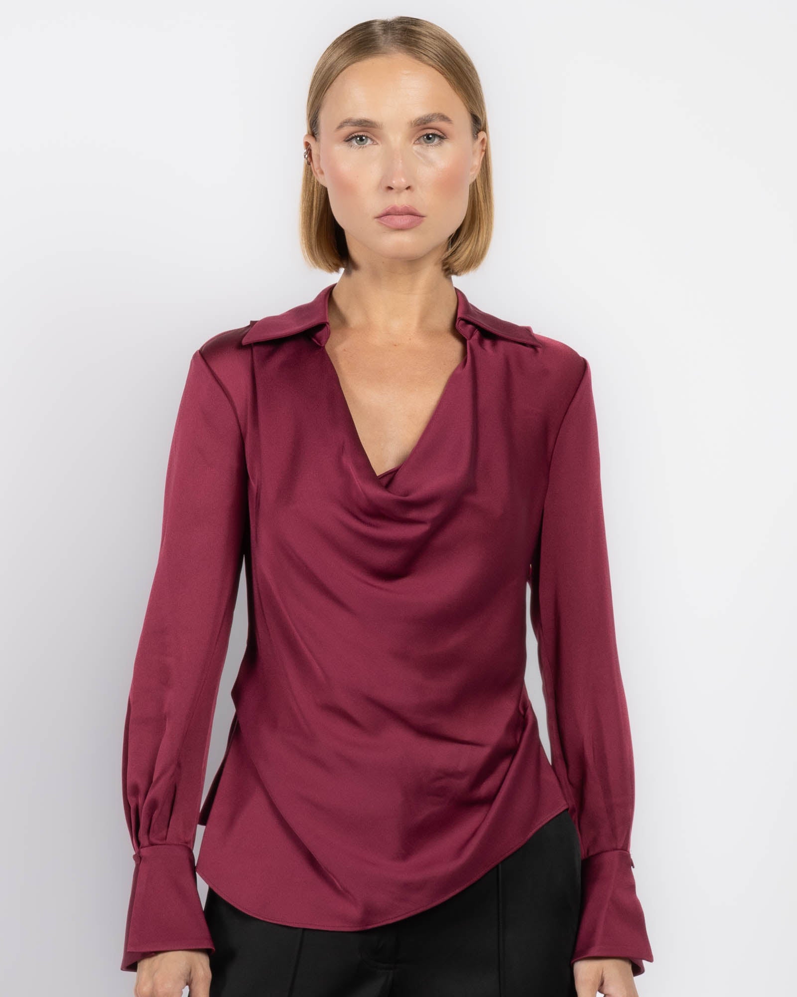 Symone Long Sleeve Cowl Top