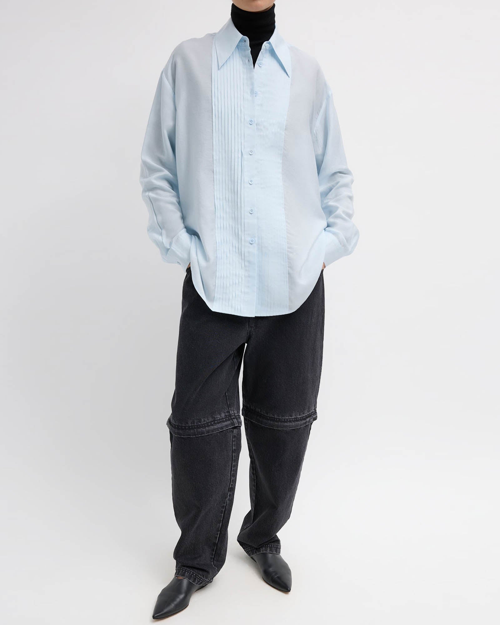 Silk Easy Pintucked Shirt