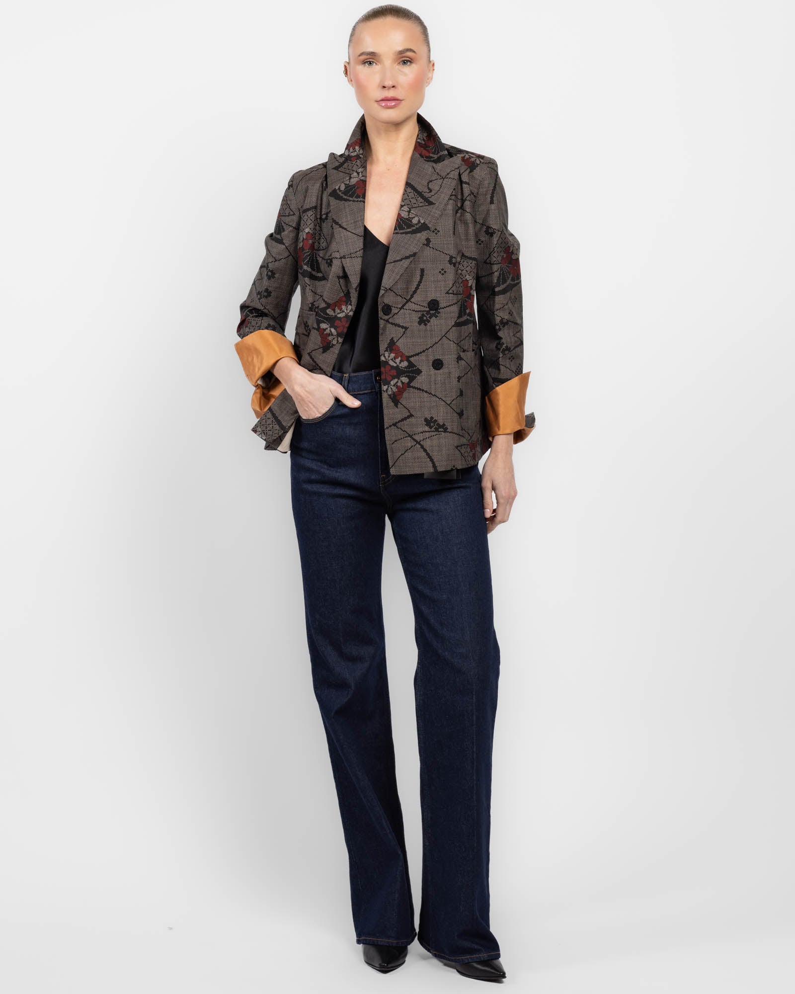 Veste croisée avec ceinture