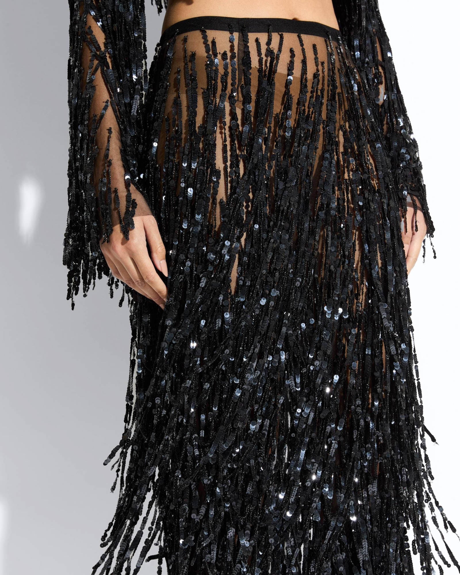 Fringe Sequin Skirt