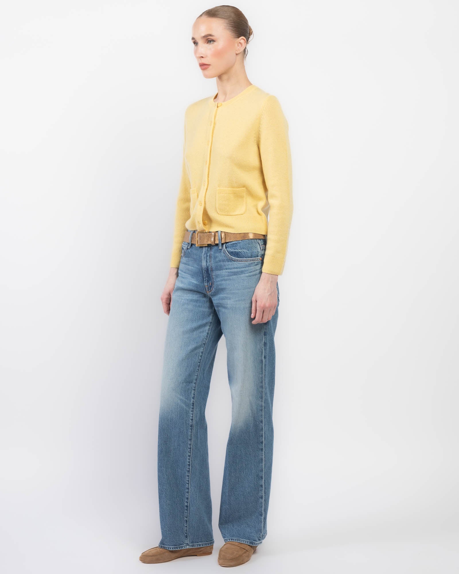 Jean taille mi-haute style tunnel