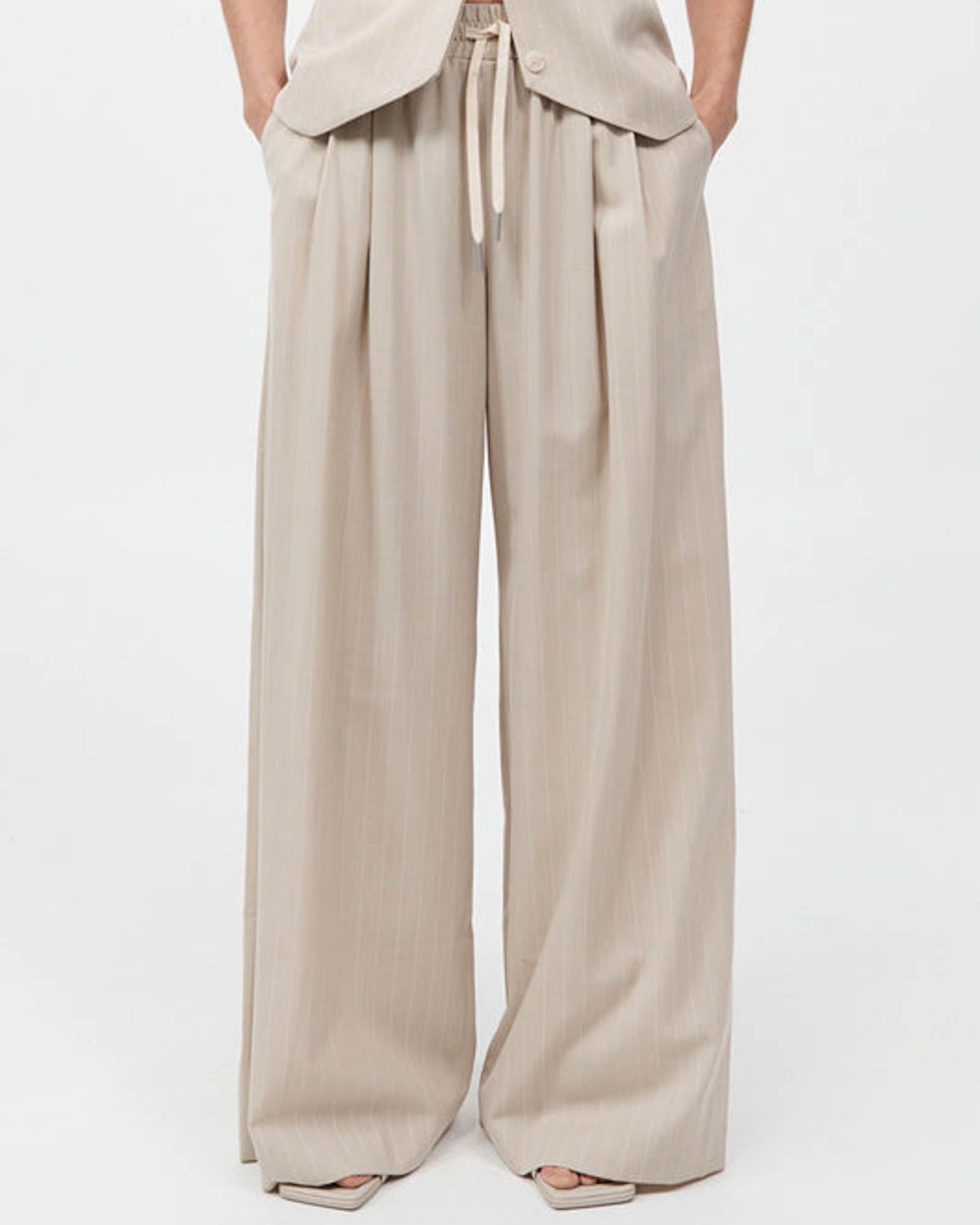 Pinstripe Drawstring Pants