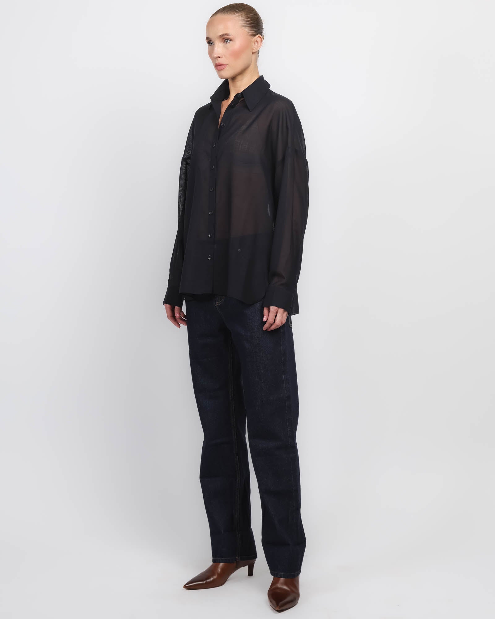 Sheer Wool Oversized Shirt