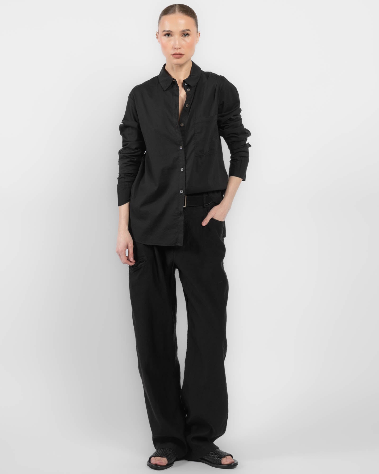 Chemise en lin à double manchette