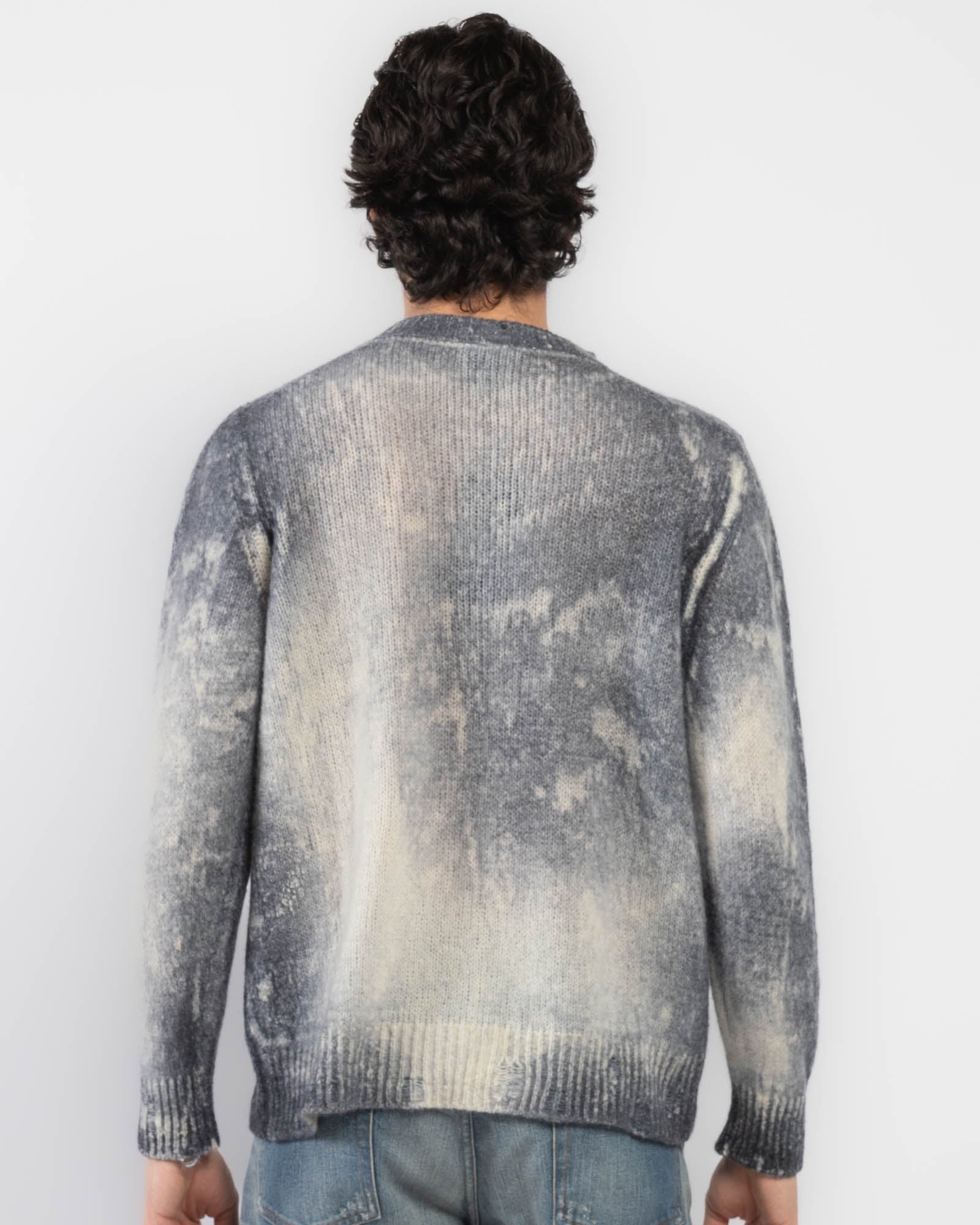 Pull brossé marbré