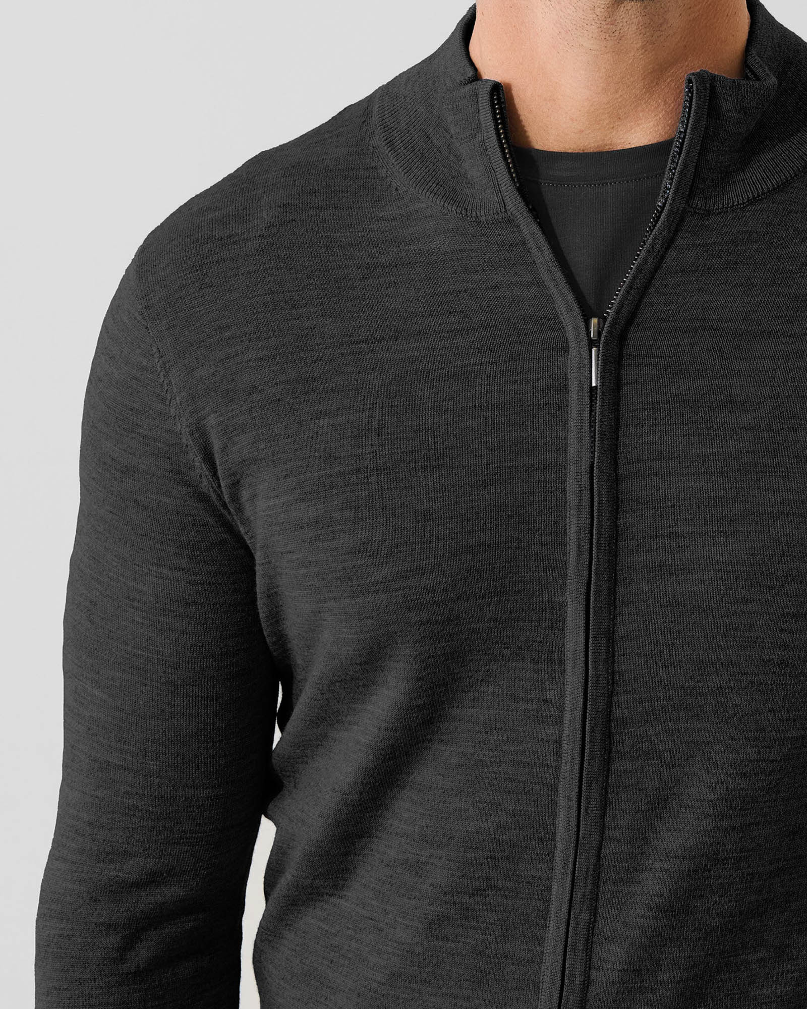 14 Gauge Merino Full Zip Mock