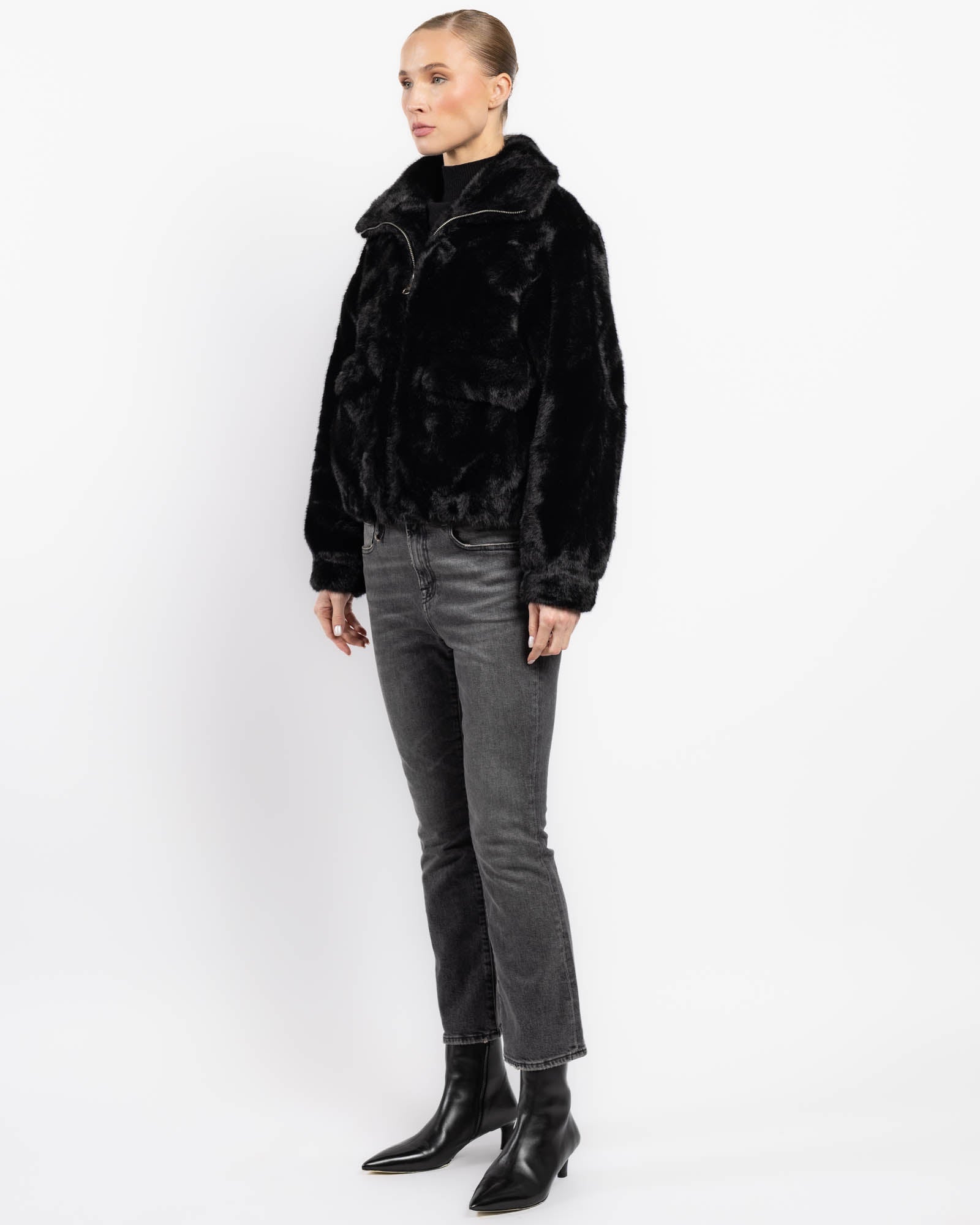 Faux Fur Bomber Jacket