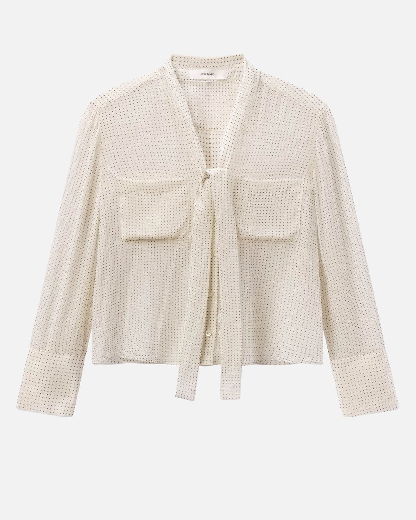 Polka Dot Modern Tie Blouse