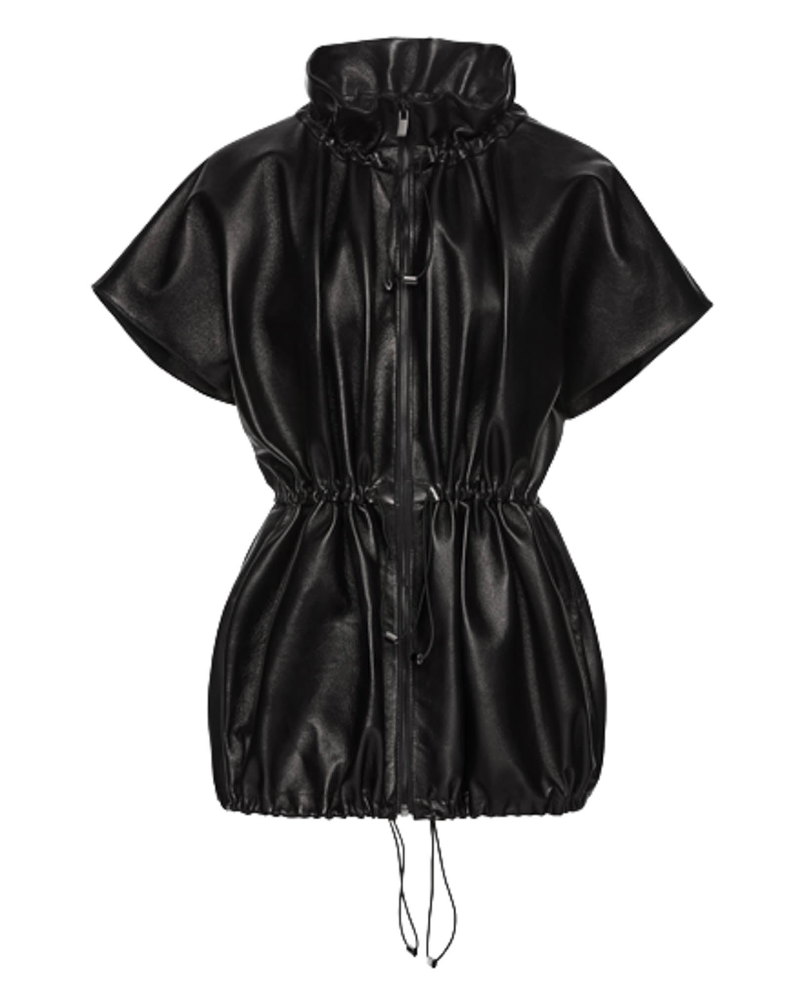 Veste péplum en cuir