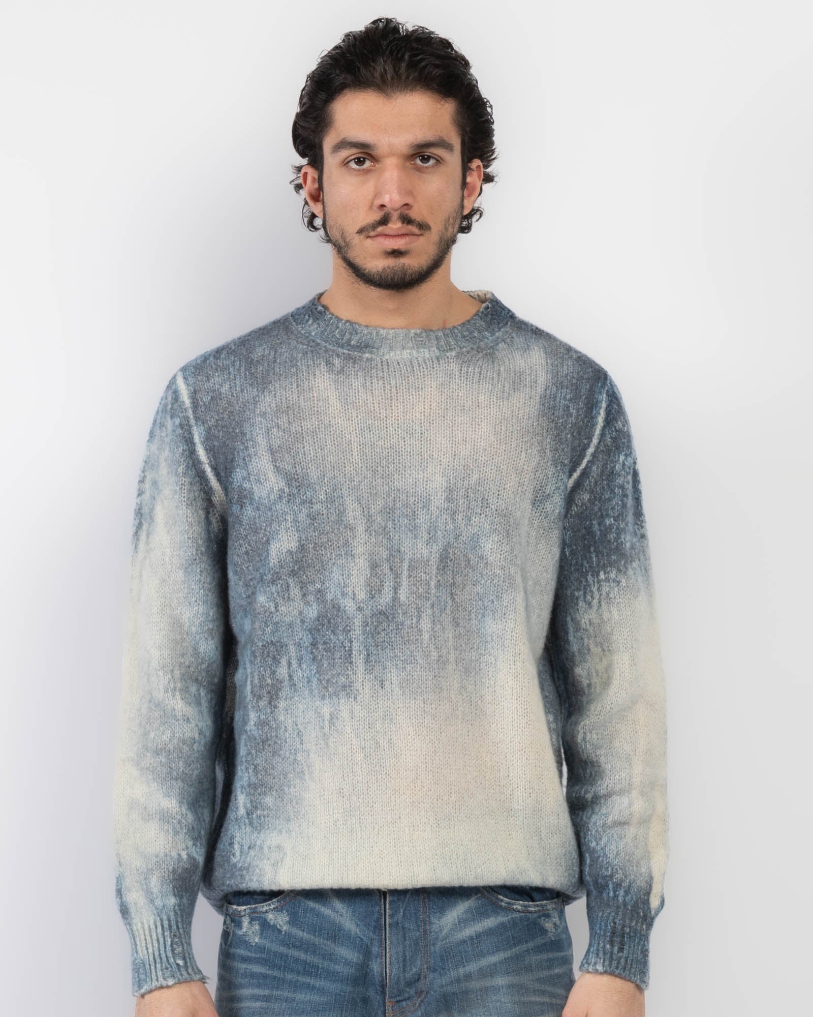 Pull brossé marbré