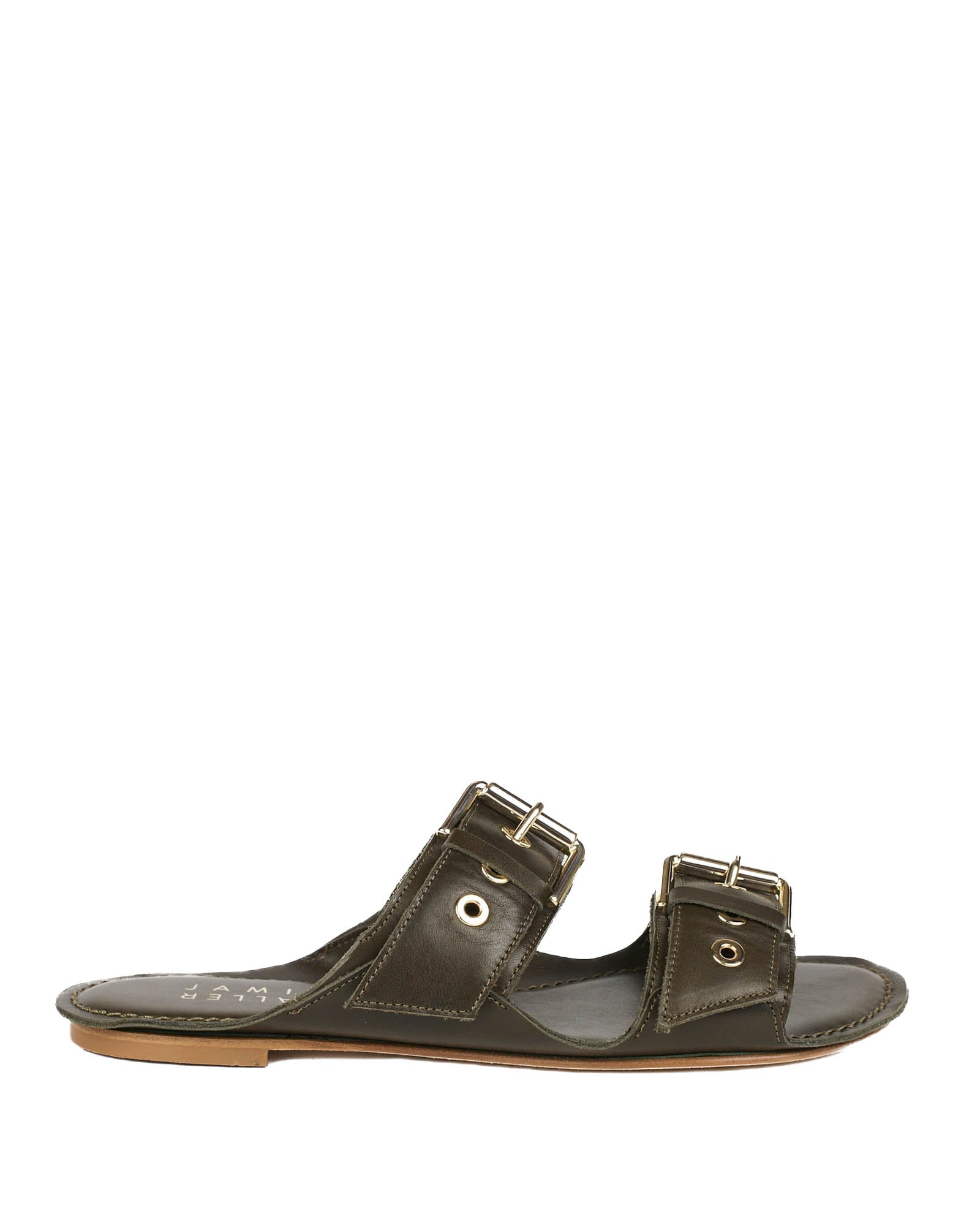 Double Buckle Slide Sandals