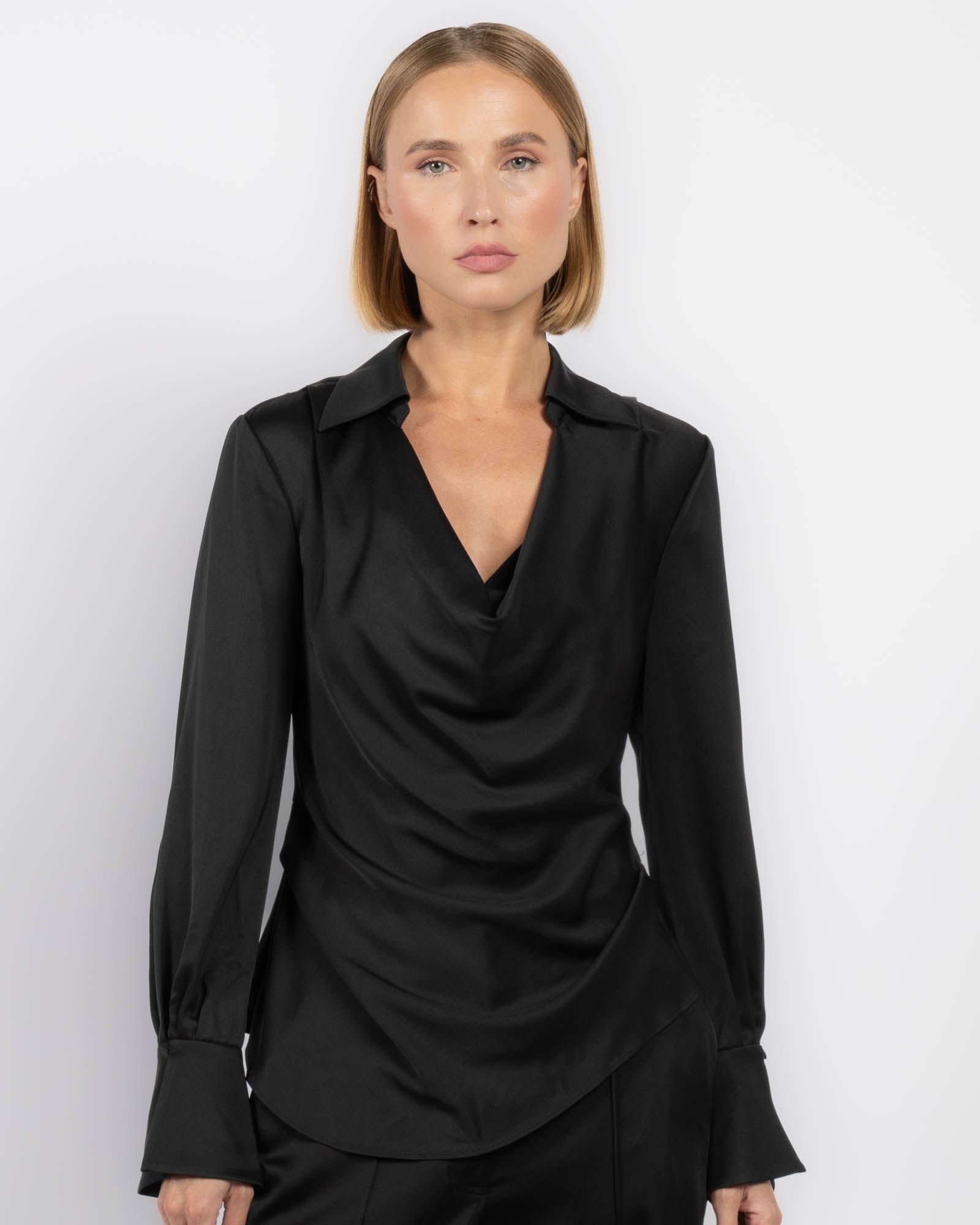 Symone Long Sleeve Cowl Top