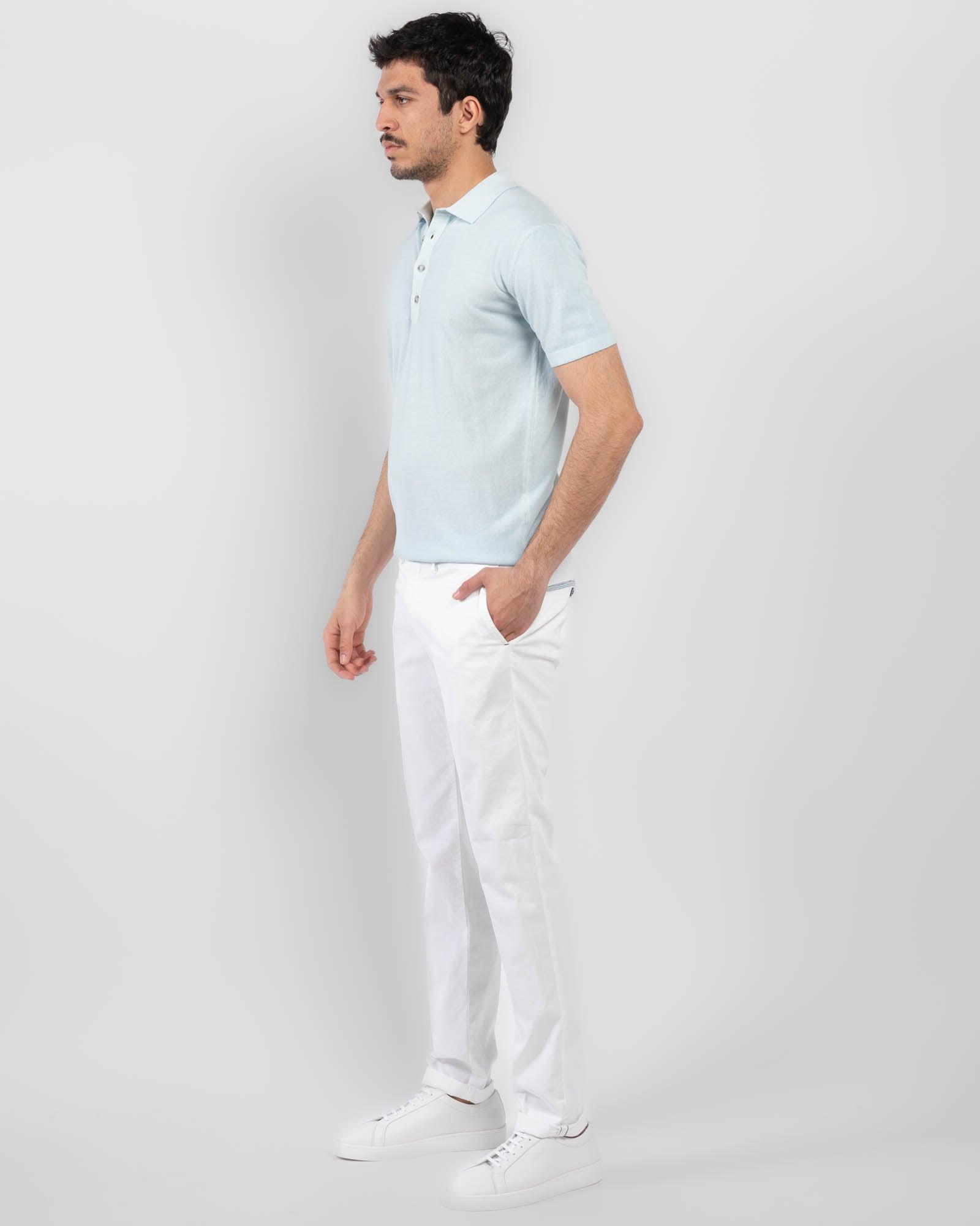 Ribbon Trim Chino Pants