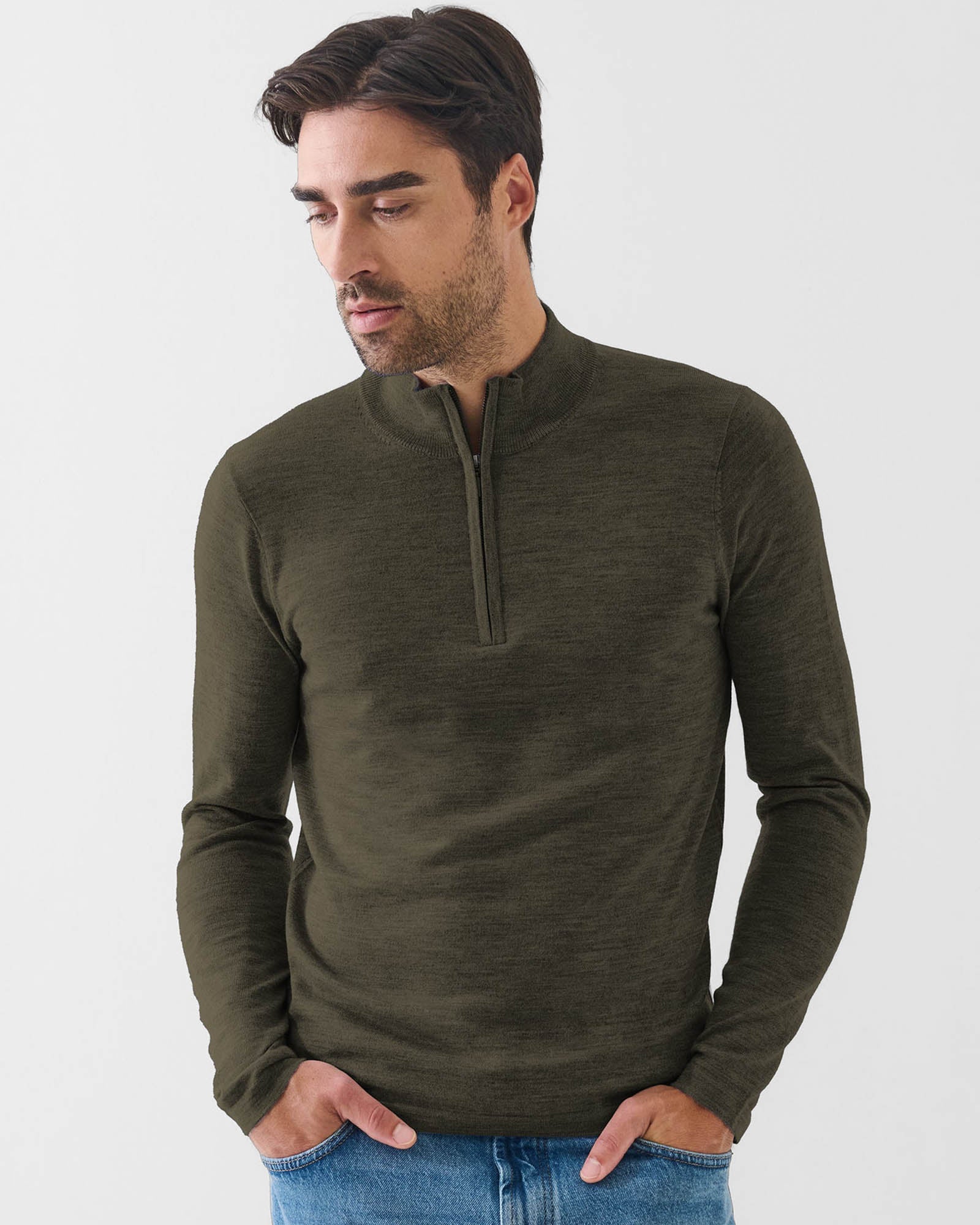 14 Gauge Quarter Zip Mock Sweater