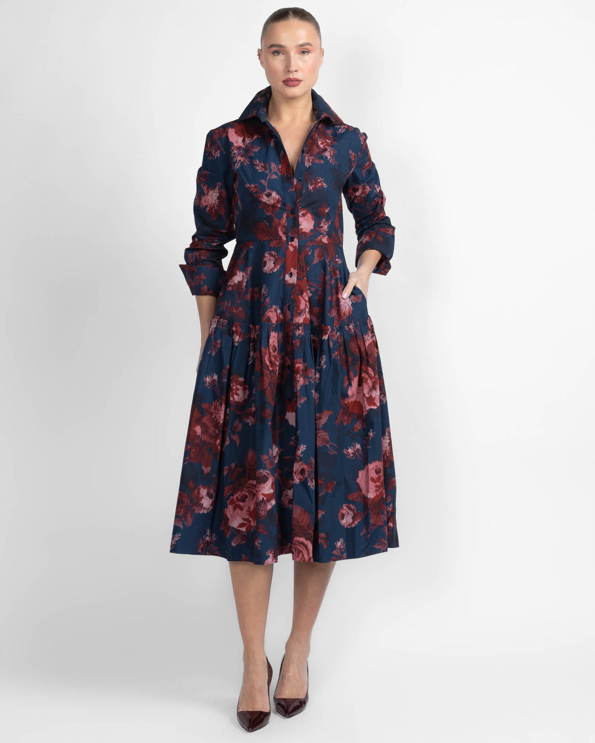 Cotton Long Sleeve Shirt Dress