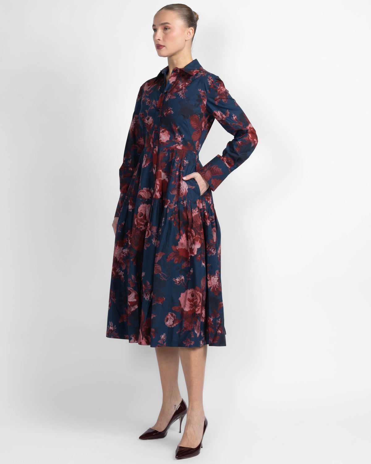 Cotton Long Sleeve Shirt Dress