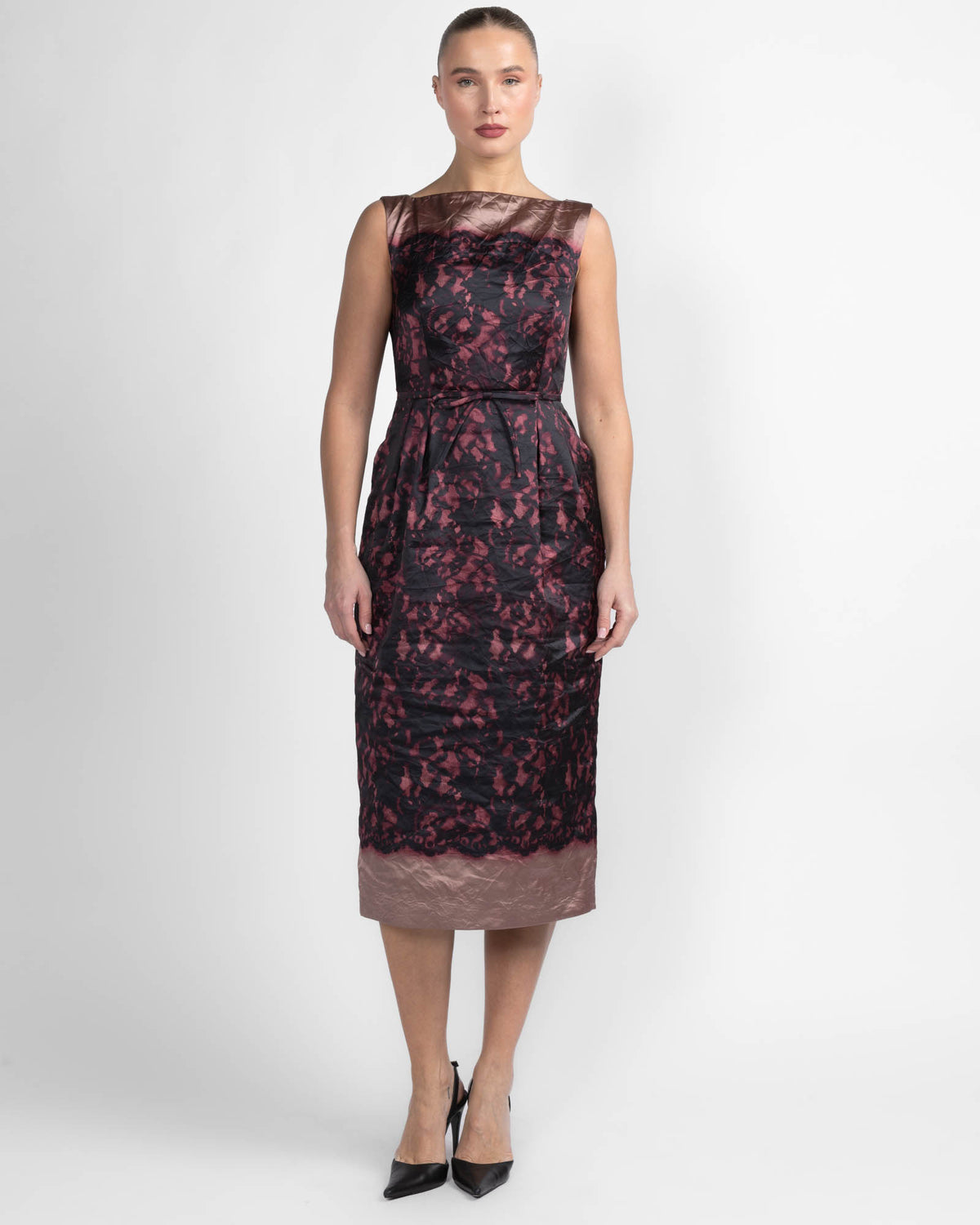 Satin Sleeveless Pencil Dress