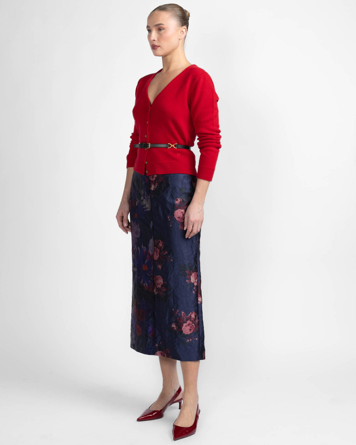 Satin Pencil Skirt