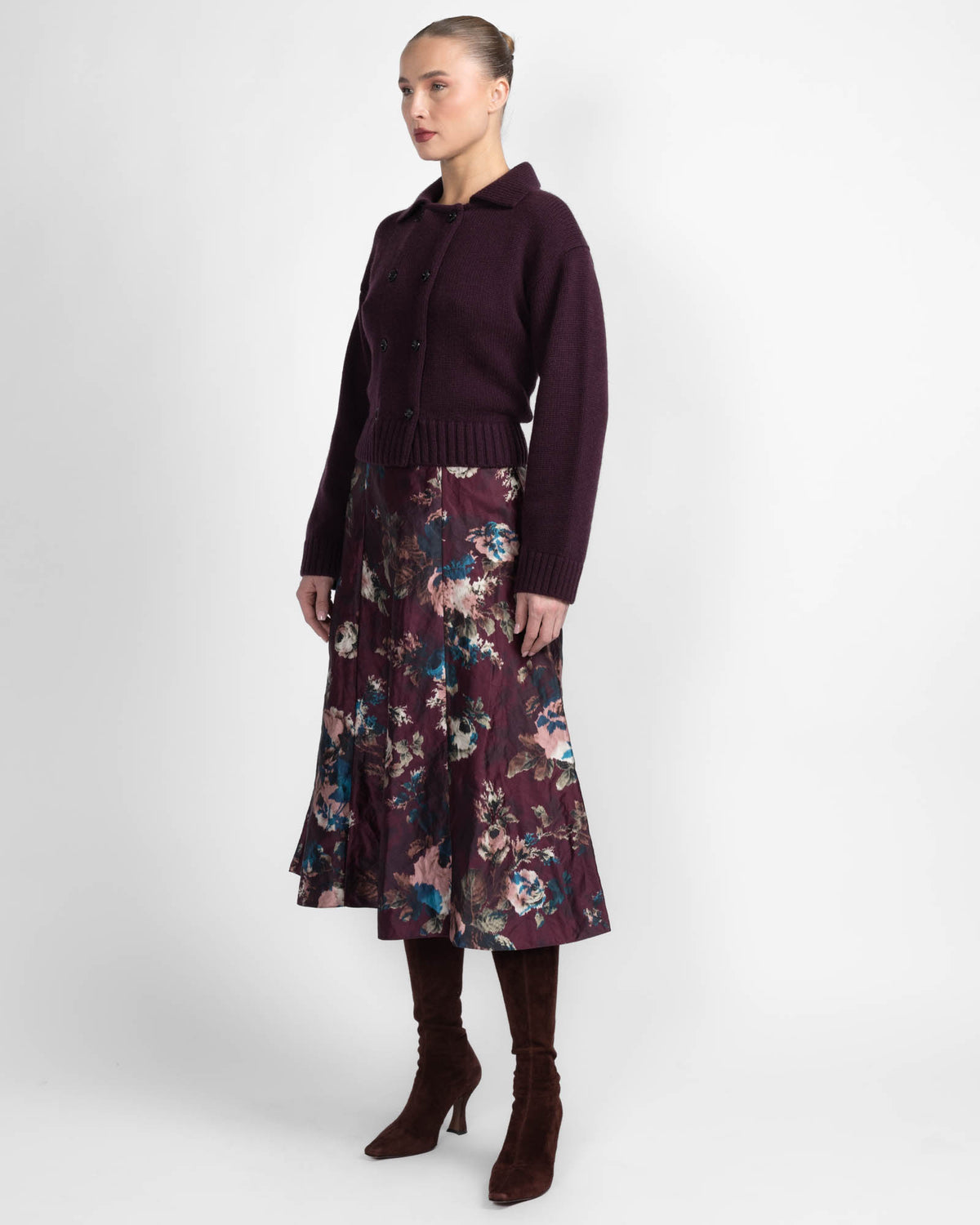 Satin A-Line Midi Skirt