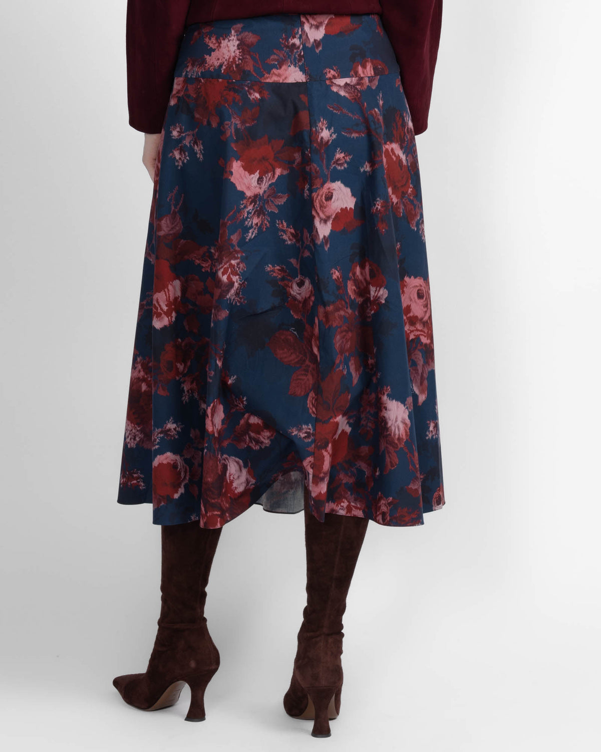 Cotton A-Line Midi Skirt