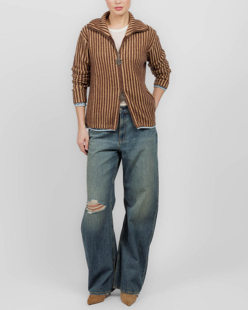 Chestnut Zip Sweater