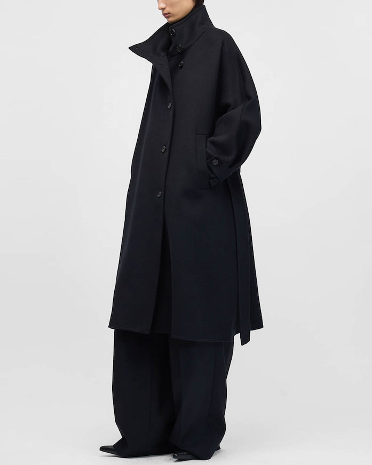 Stand Collar Long Coat