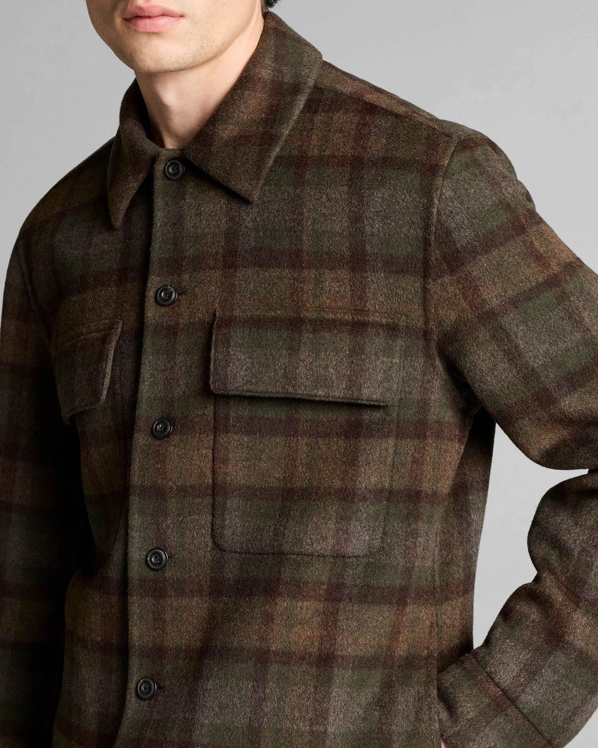 Plaid Split Shirt Jacket
