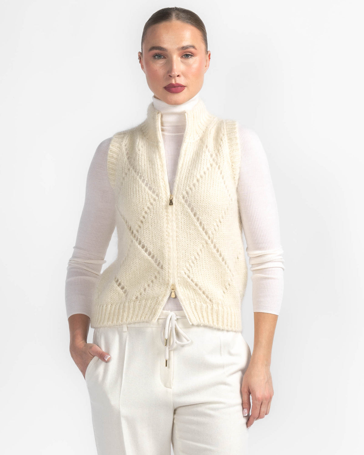 Argyle Zip Vest