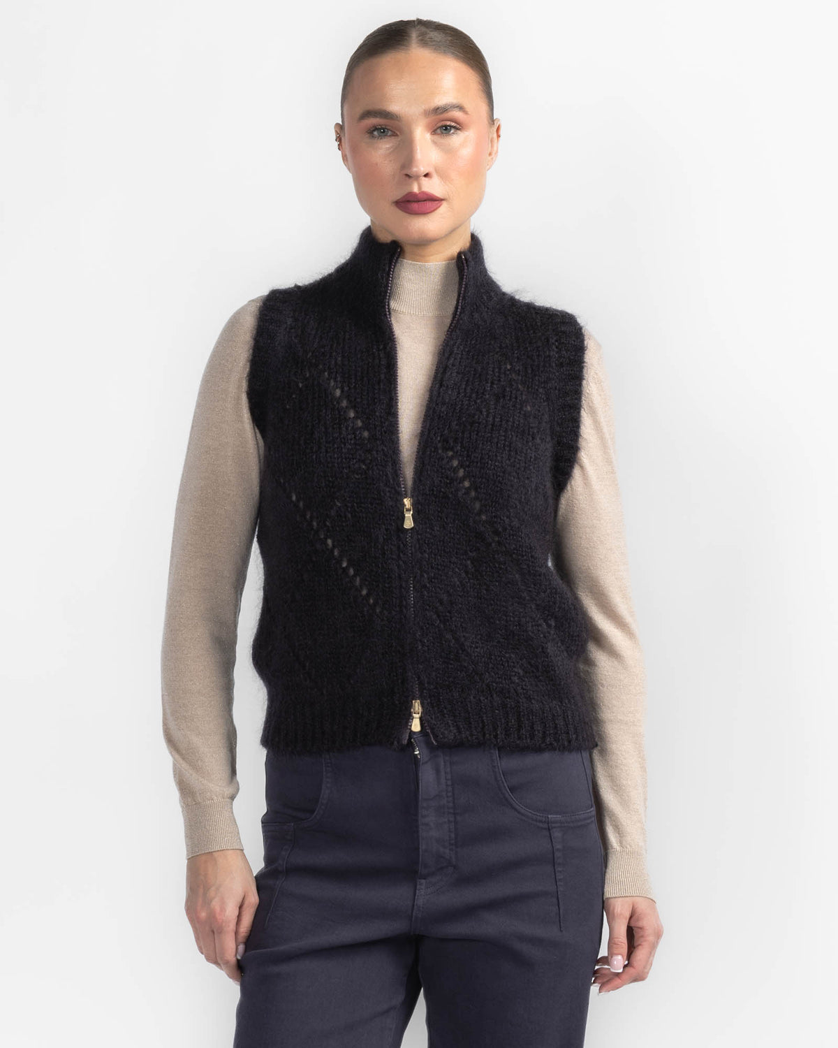 Argyle Zip Vest