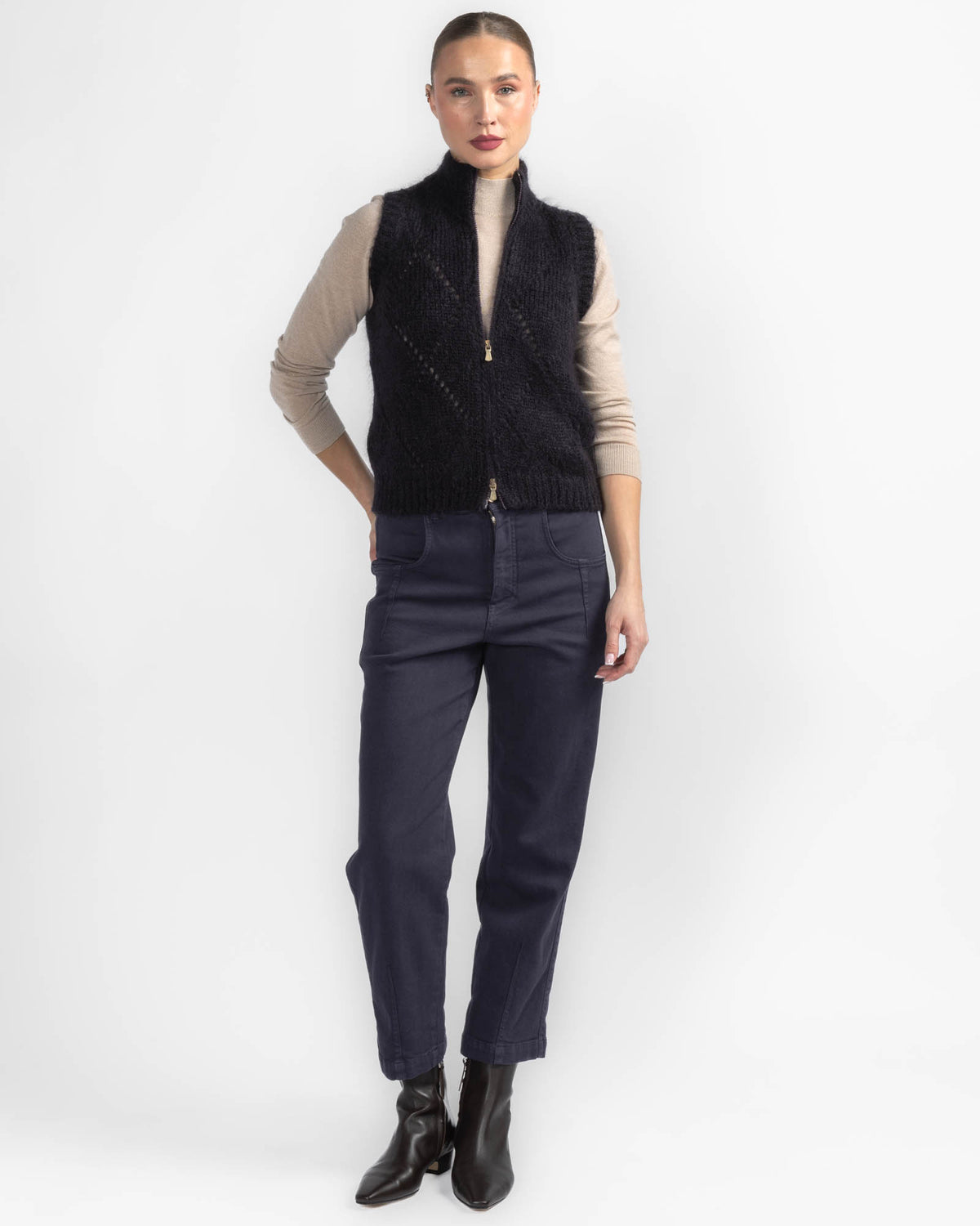Argyle Zip Vest