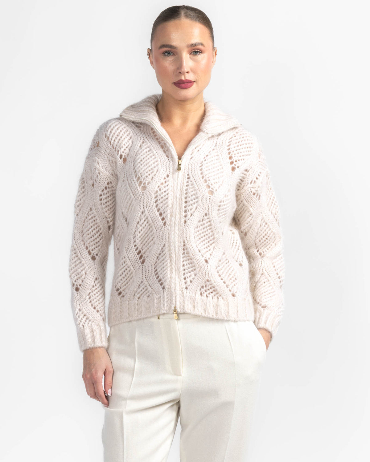 Argyle Zip Sweater