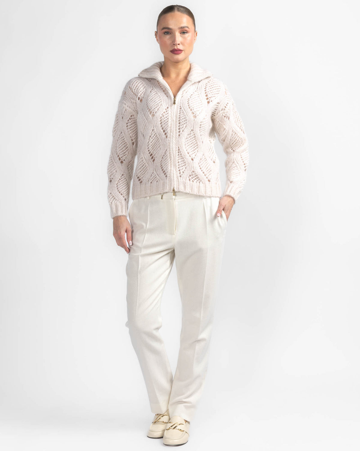 Argyle Zip Sweater