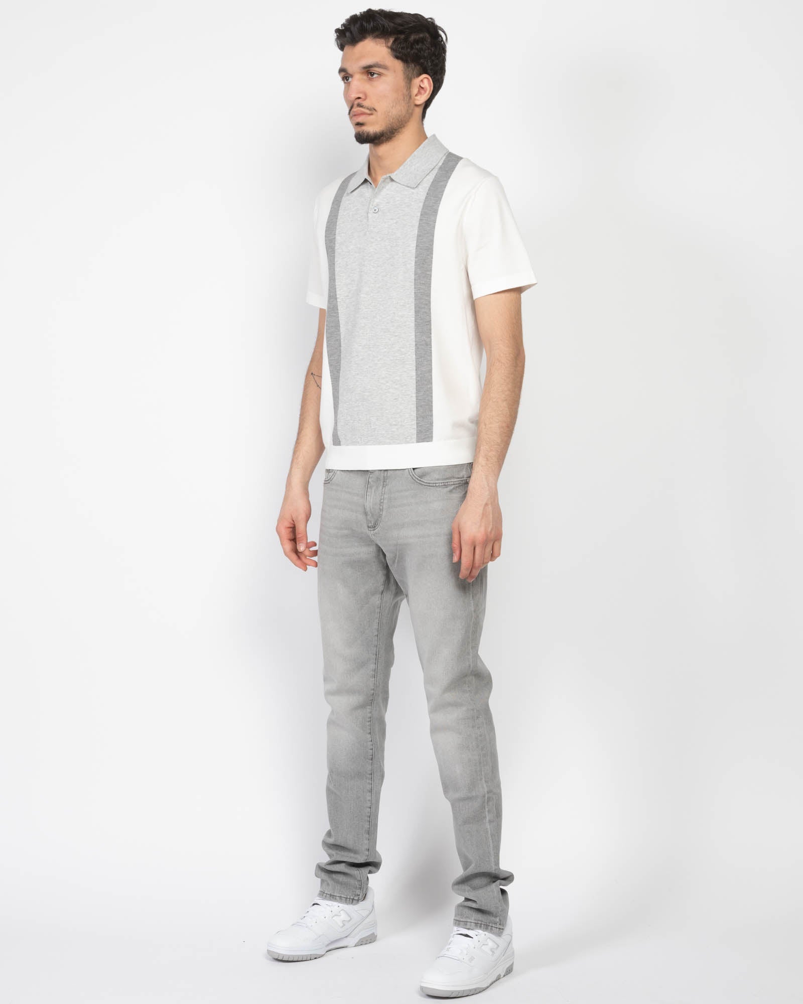 Polo à manches courtes en intarsia