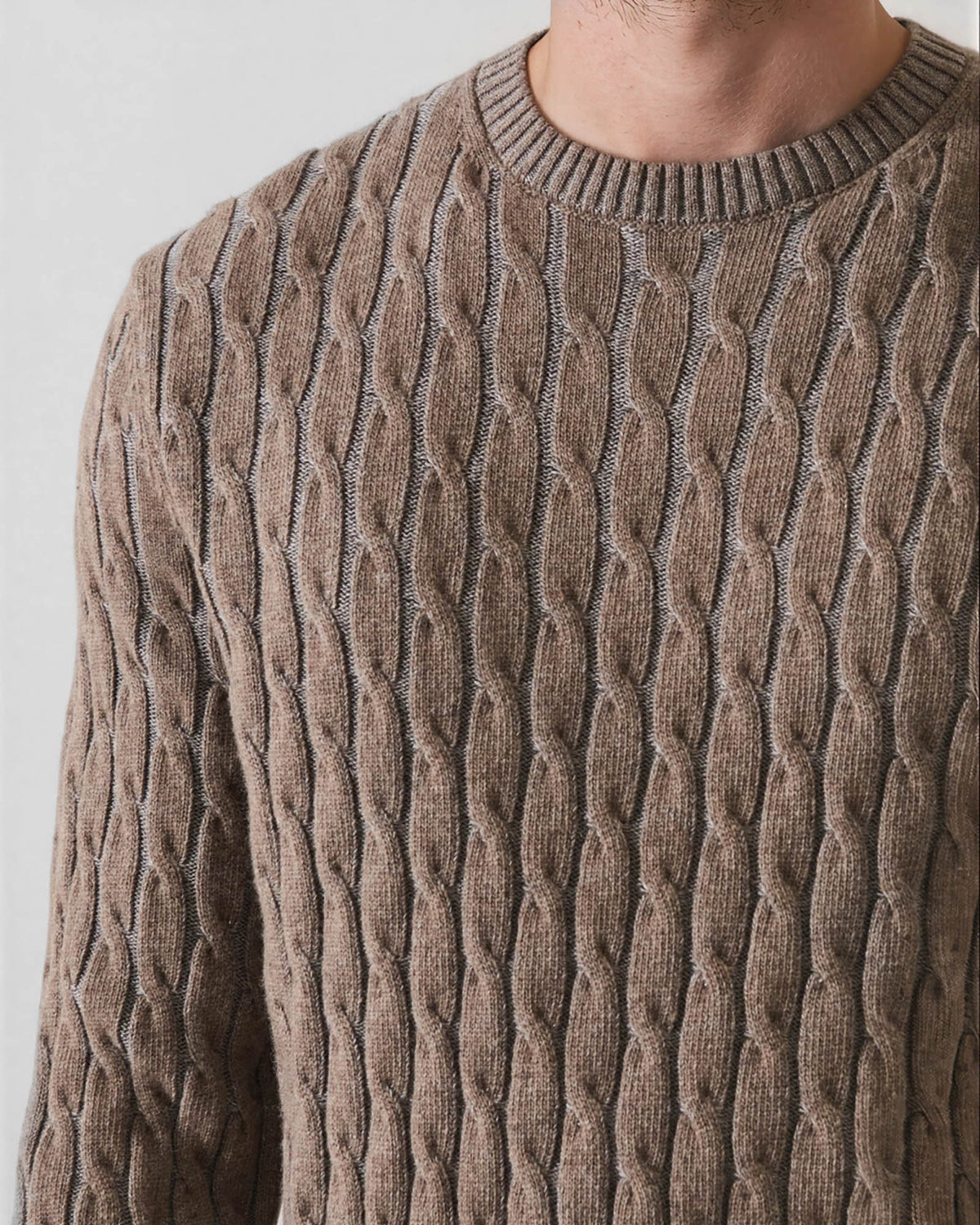 Plaited Cable Crewneck