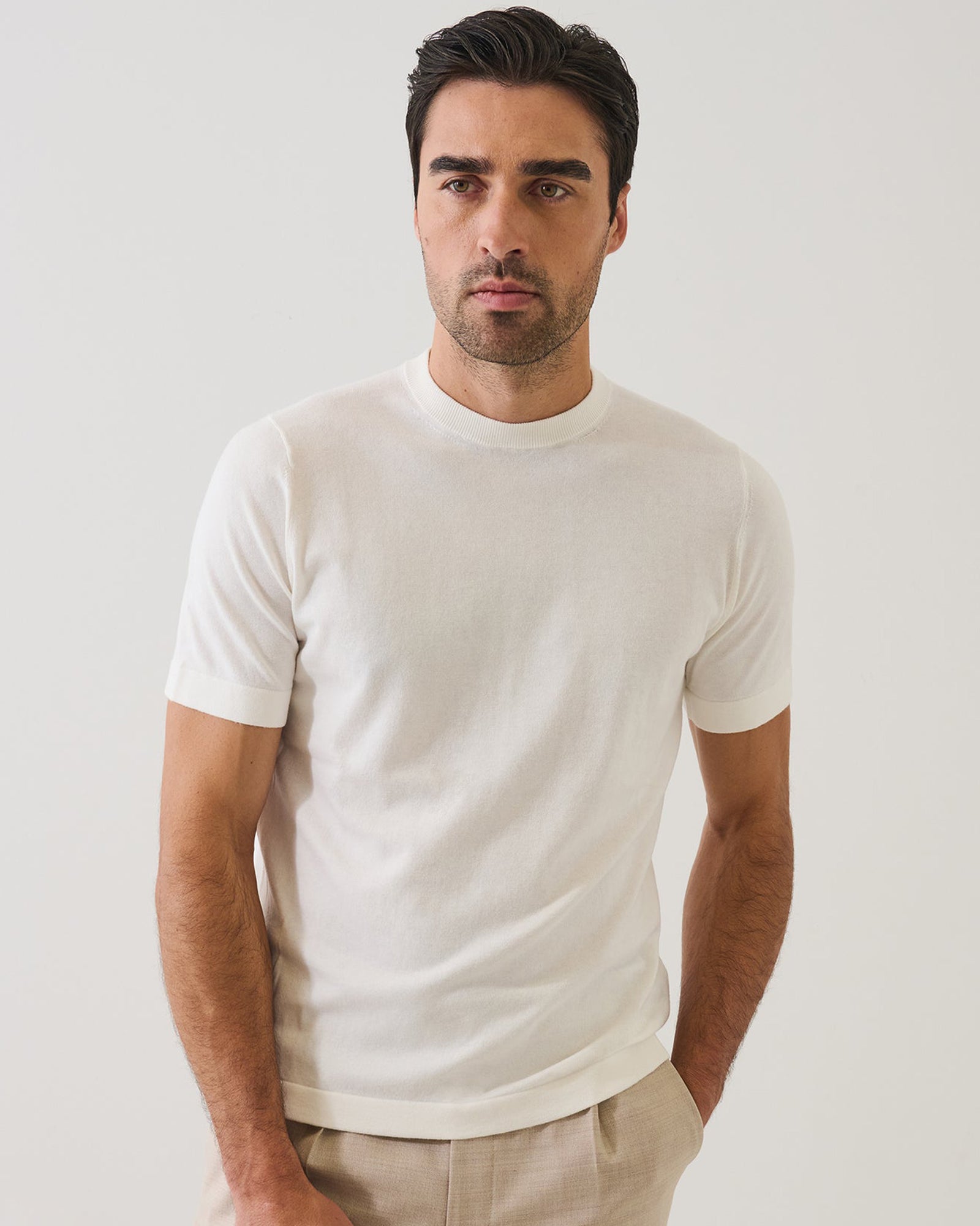Short Sleeve Cashmere Crewneck