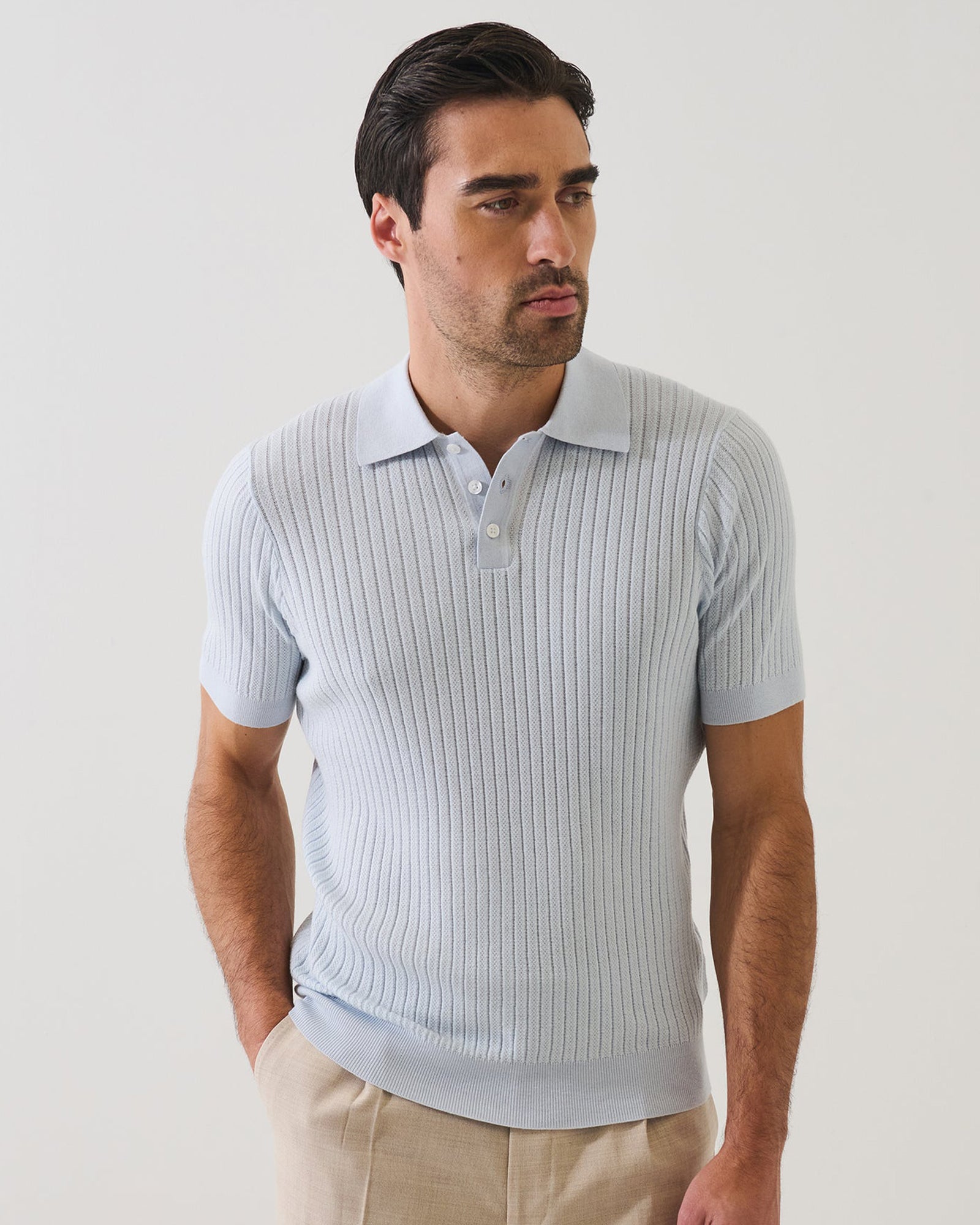 Short Sleeve Drop Needle Polo