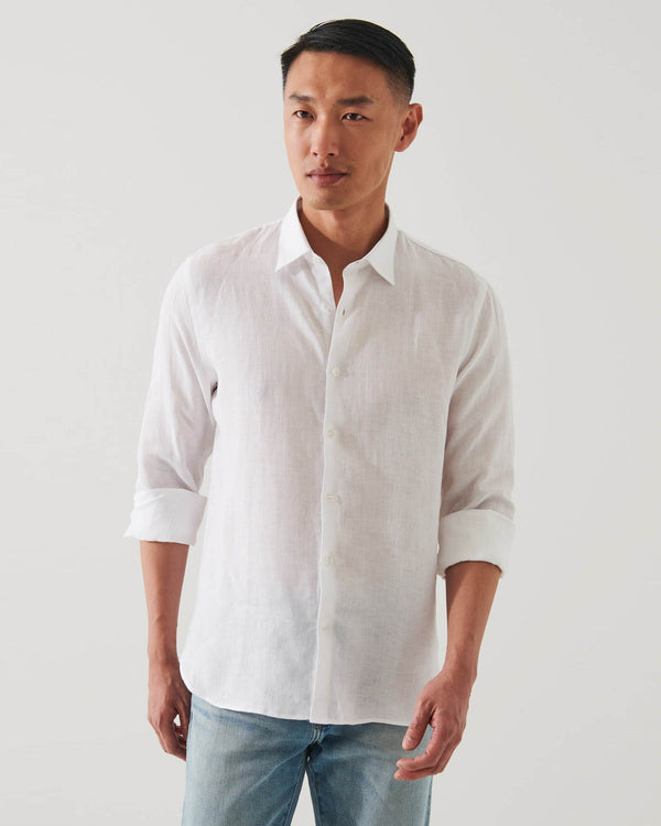 Long Sleeve Linen Chambray Shirt