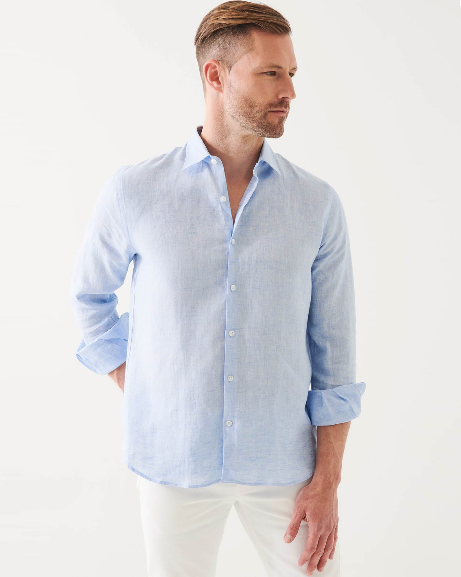 Long Sleeve Linen Chambray Shirt