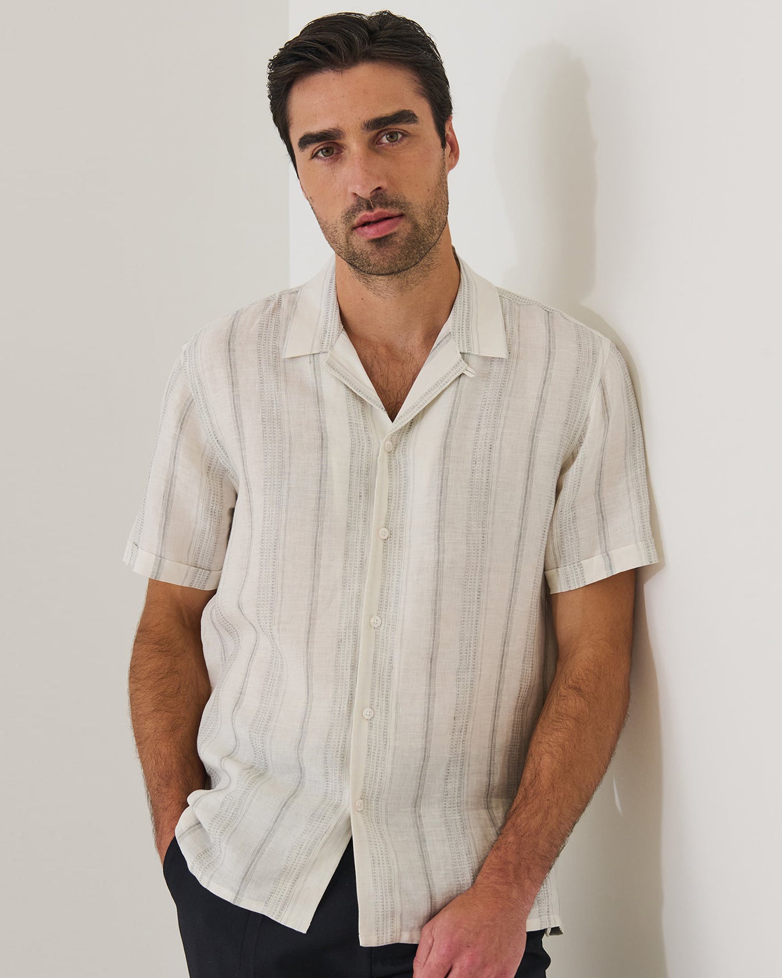 Short Sleeve Dobby Stripe Shirt